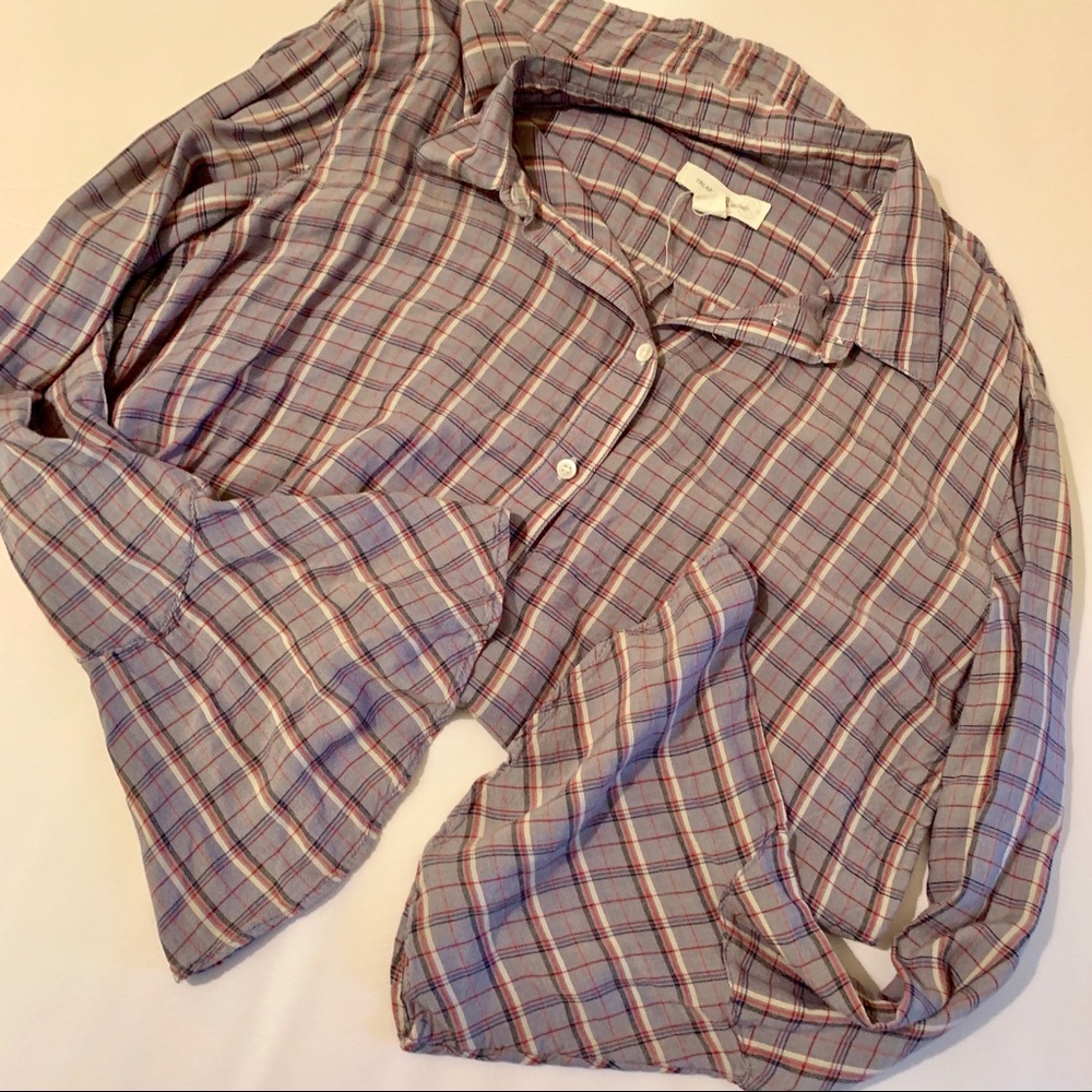 Treasure and bond button up plaid open back bell